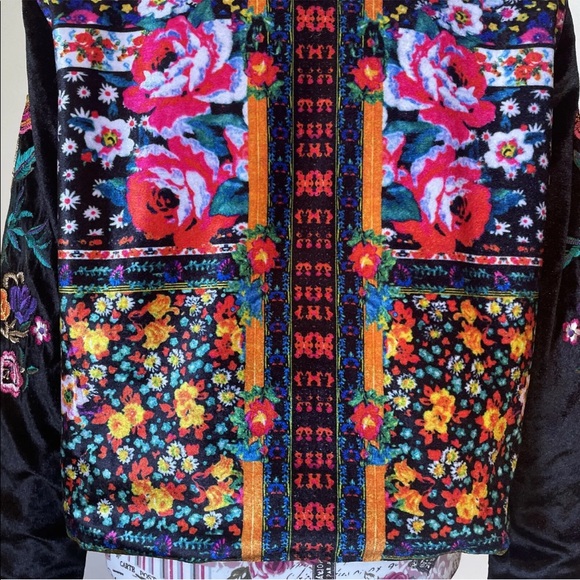 RUBY YAYA Velvet embroidered jacket Size Medium M Romero floral beaded print - Picture 5 of 12